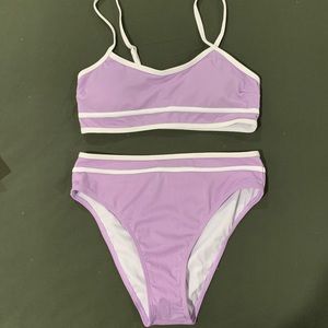 NWT SHEIN Lavender Ribbed Bikini